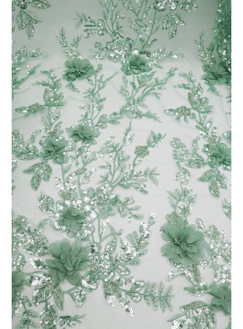 Renda Verde Flores 3D