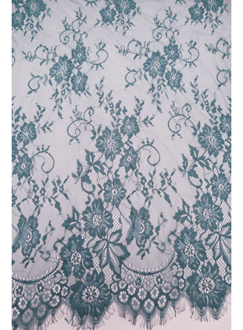 Renda Chantilly Azul Cinzento