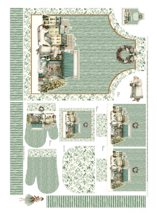 Painel de Costura Natalício Riscas Verde
