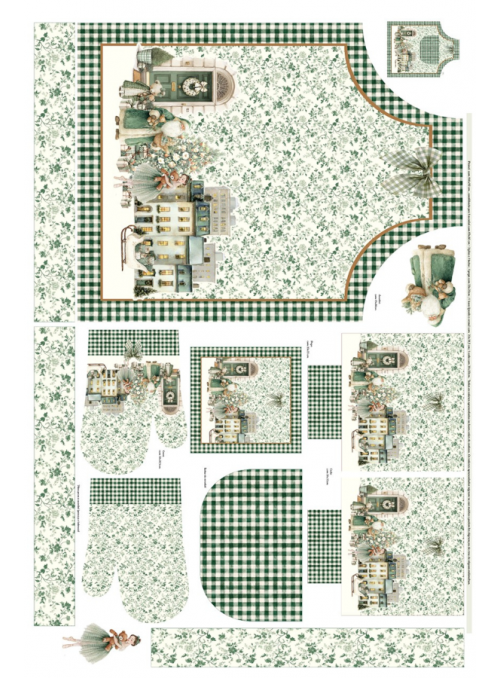 Painel de Costura Natalício Vichy Verde