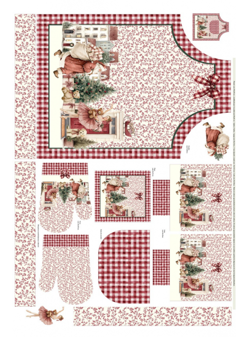 Painel de Costura Natalício Vichy Vermelho
